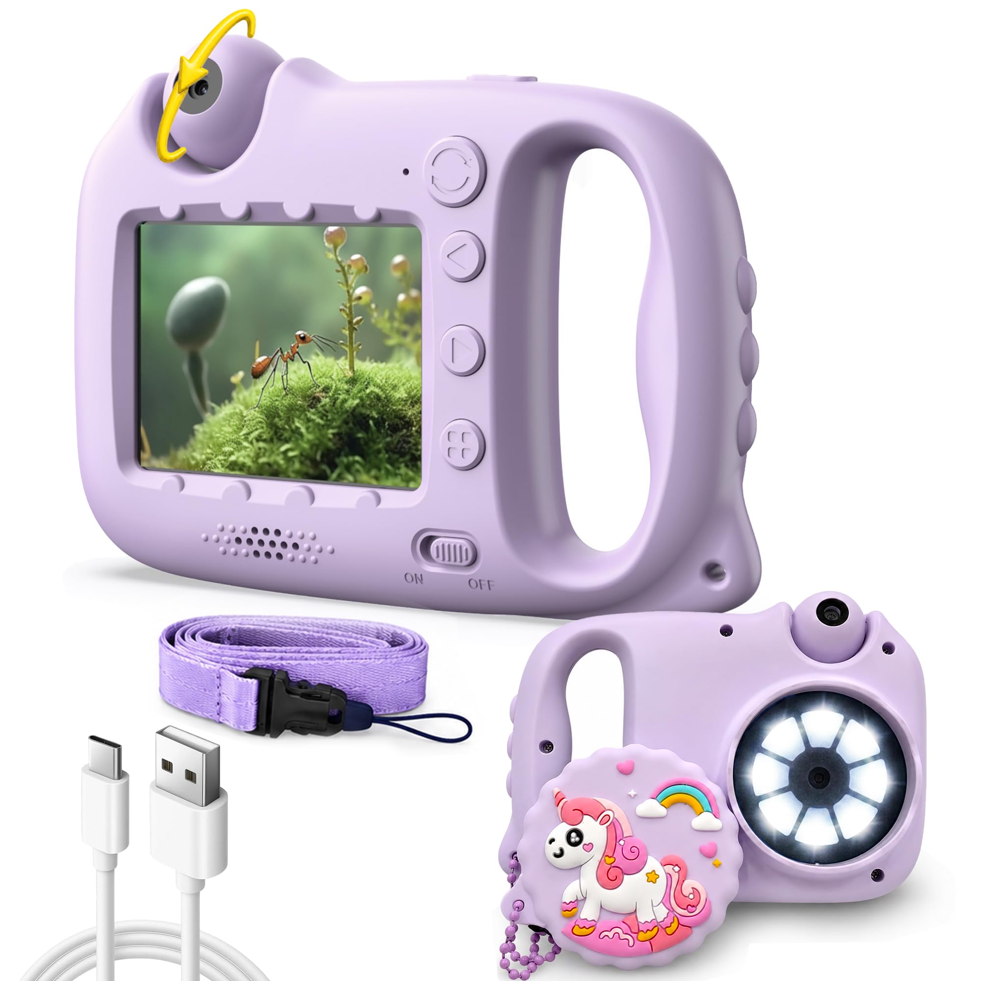 Wembley MicroXplorer Unicorn Digital Microscope for Kids | 900X Magnification | Camera & 1080P Video | 180° Rotatable Lens | Type-C Rechargeable | STEM Toy for Kids 3+ Years-image-47