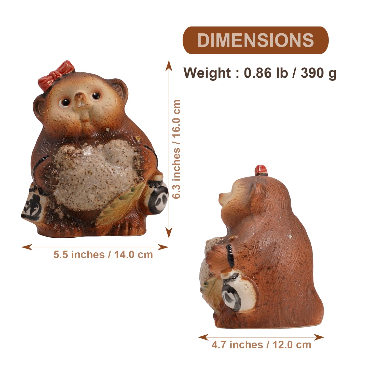 tanukiページ COTONOHA Shigaraki Ware Tanuki Statue 6.3 inch – Japanese Ceramic