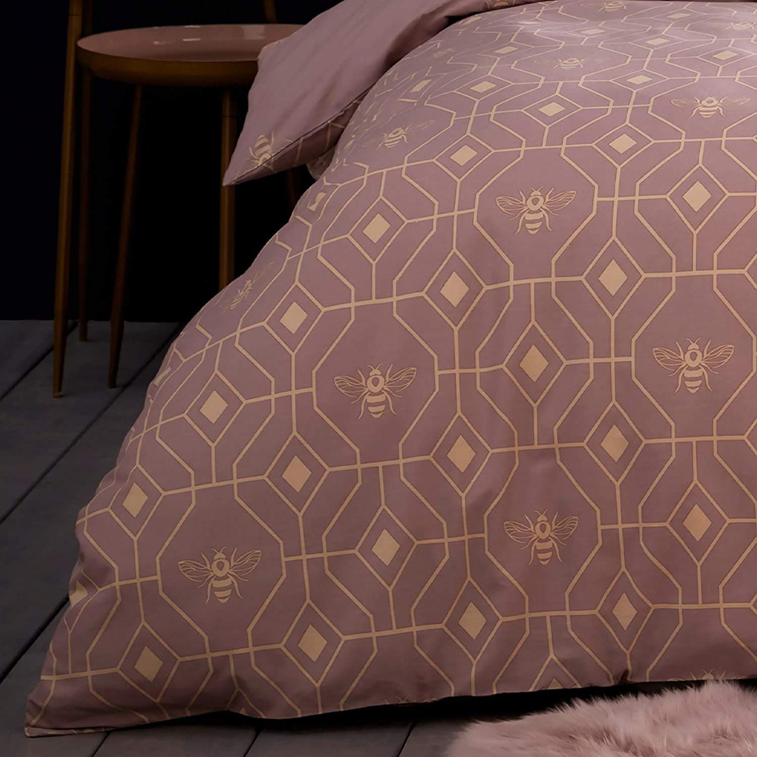 Set Copripiumino Singolo Furn. Aurora In Policotone, Blush, Con Federa, Disegno Tropicale Con Dee E Leopardi