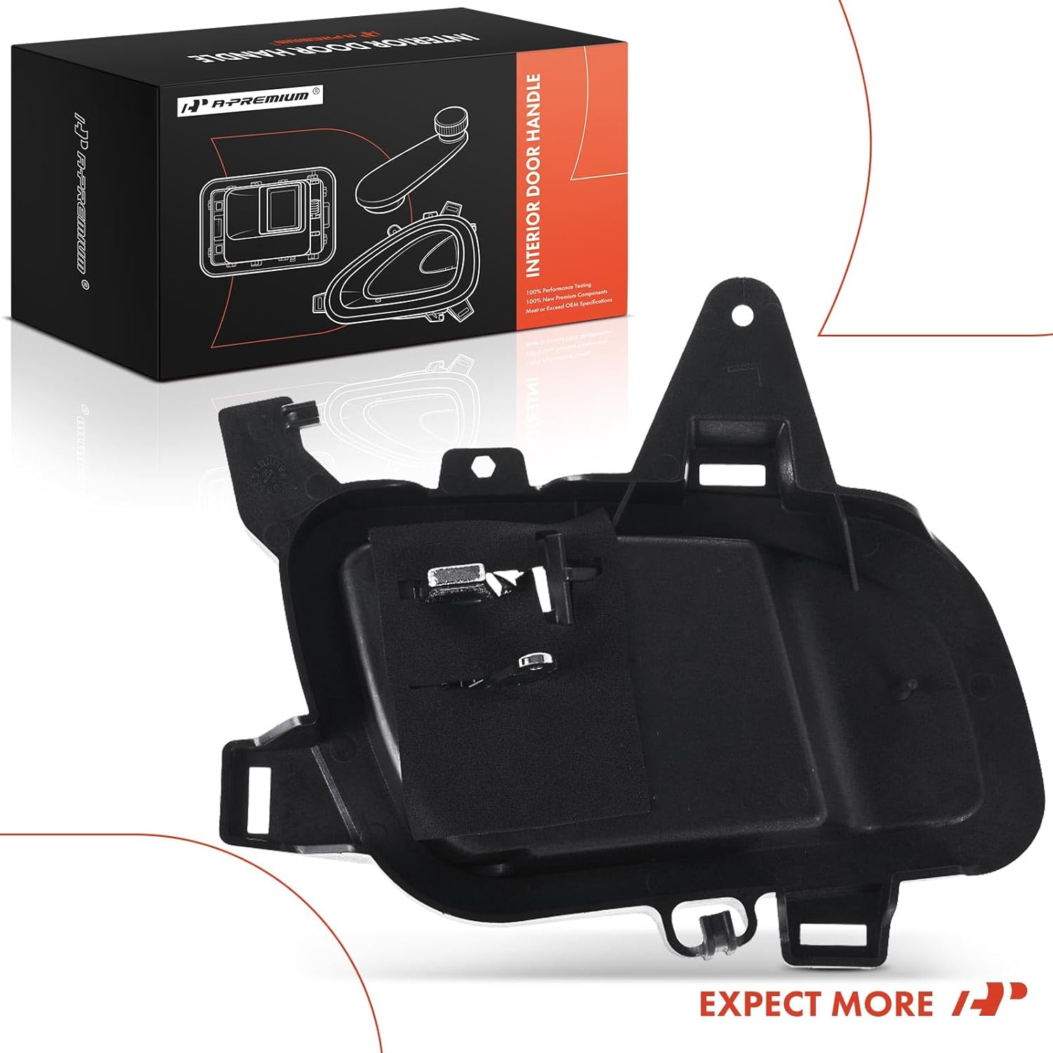 A-Premium Front Right Passenger Side Interior Door Handle Compatible with International Harvester ProStar 2008-2016, Textured Black Housing with Chrome Handle