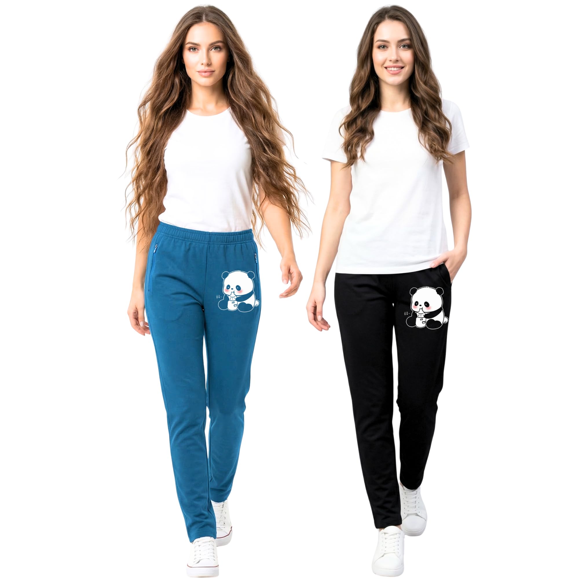 Best Comfirt Women's Straichable Track Pant with High Wasted Elastic with Two Cross Pockets at Sides Drawstring-picture-35