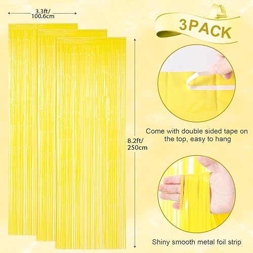 Miniatura 53 de Cortinas de fondo de flecos de papel de aluminio para fiestas, 3 piezas, 39.6 x 98.4 pulgadas, azul retro 48 Retro Azul,03 Rosa,04 Rosa