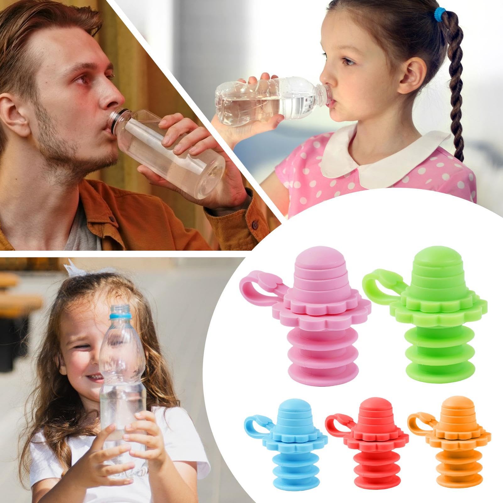 Tapa para Botella,Pitorro De Silicona Antiderrames para Niños | Tapa Protectora Apta para Lavavajillas para Escuela Viajes Y Exteriores