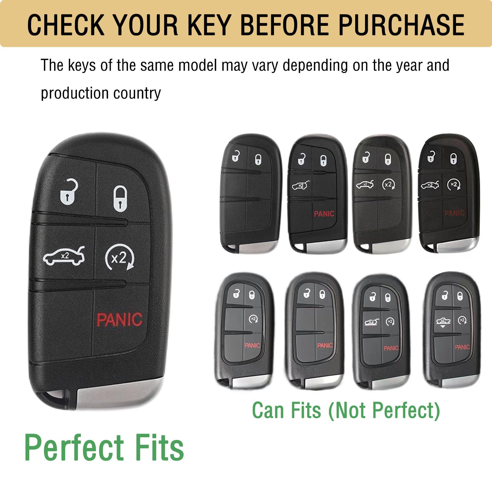 Silicone Key Fob Cover For Dodge – 5 Button Remote Case For Challenger, Charger, Dart, Durango, Journey (Blue Design)