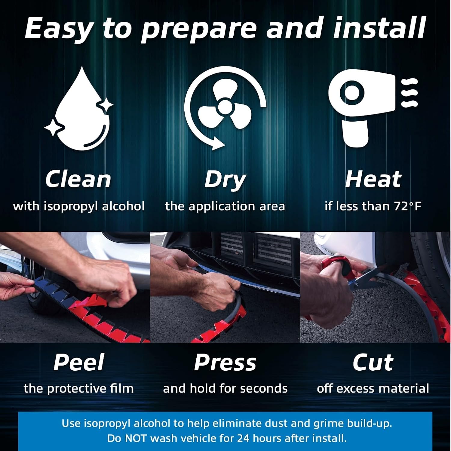 EZ Lip – Original Front Bumper Scrape Guard Universal Fit Anti-Scratch Skid Plate DIY Kit