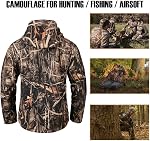 CARWORNIC Men's Tactical Outdoor Hunting Jacket Waterproof Softshell Fleece Camouflage Jackets