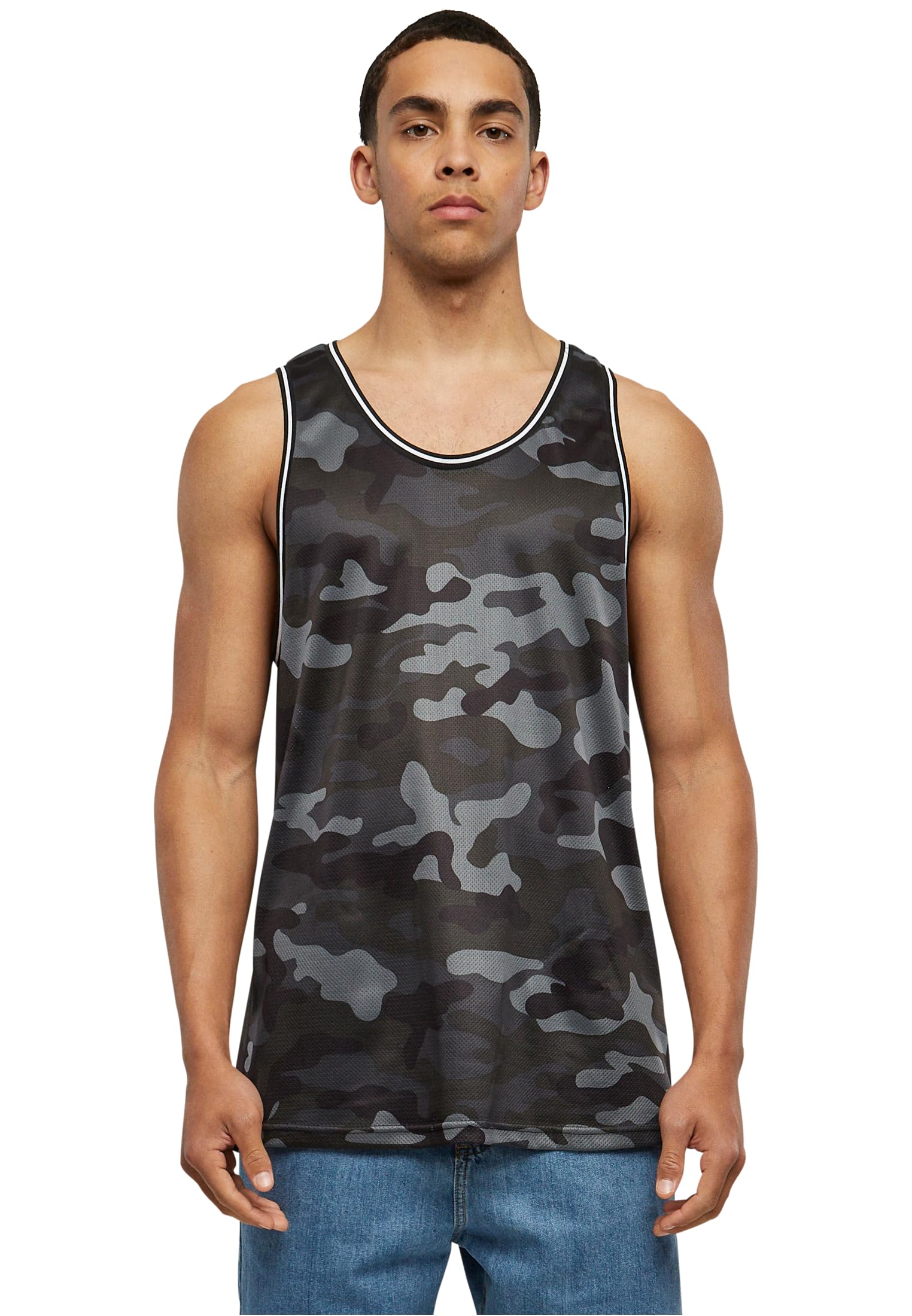 Urban Classics Men's Camo Mesh Tank Top , Sports , Dark Camo, XXL
