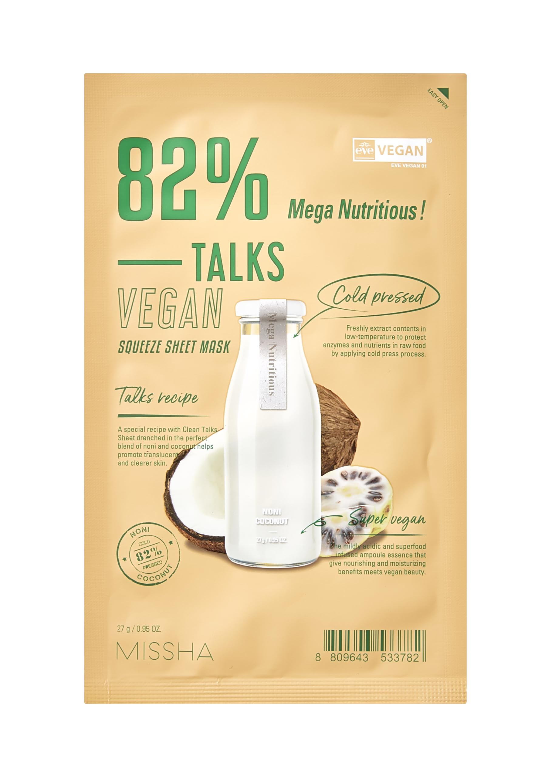 MISSHA Talks Vegan Besleyici Yaprak Maske, 25 ml