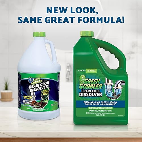 Miniatura 2 de Green Gobbler Líquido para disolver cabello y grasa que obstruyen tuberías  El mejor destapador de cañerías  limpiador de drenajes  eliminador de