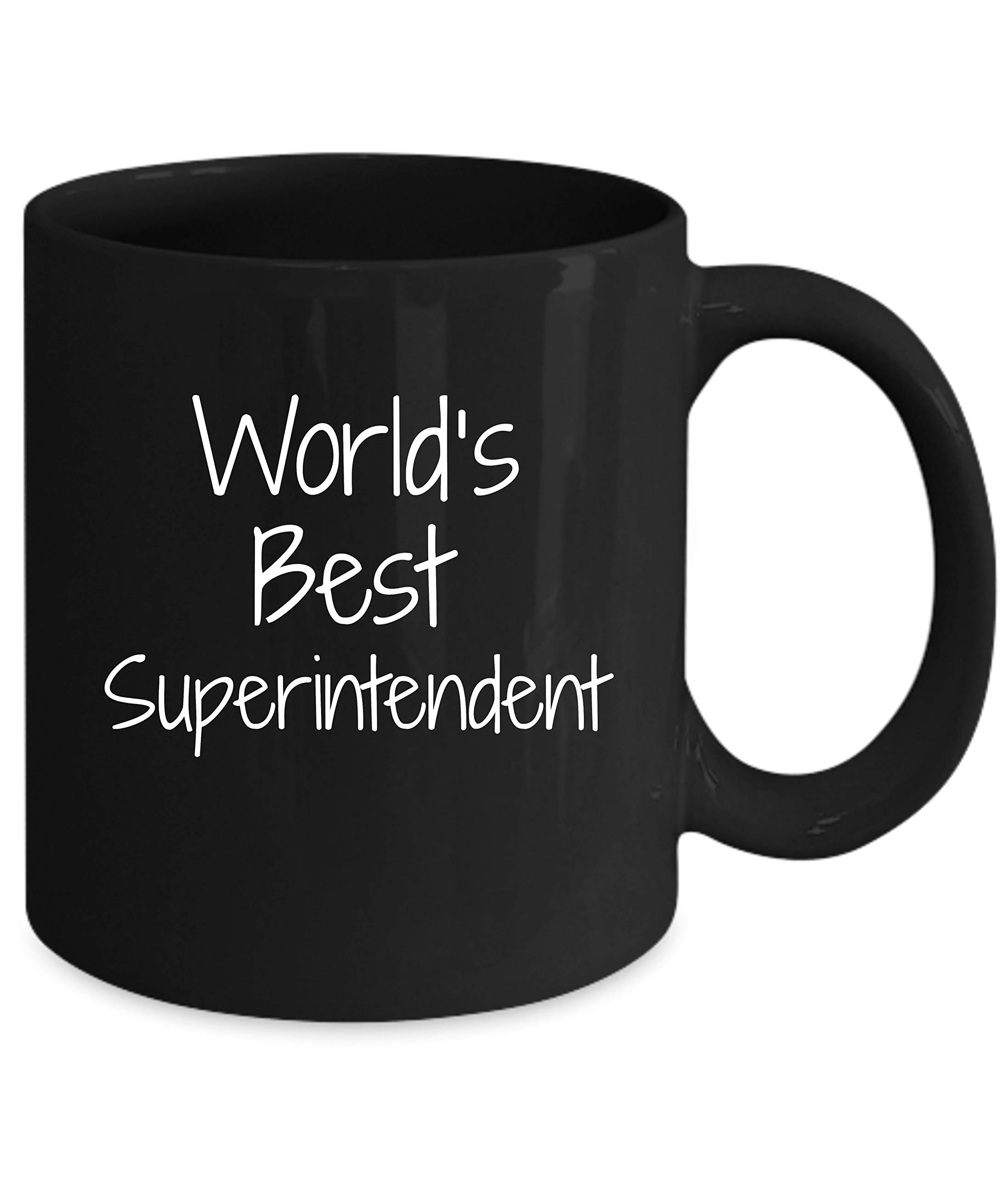 CustomLily Gift For Superintendent - World's Best - Fun Novelty Gifts Idea Coffee Tea Cup Funny Presents Birthday Christmas Anniversary Thank You Appreciation 11oz Black Mug
