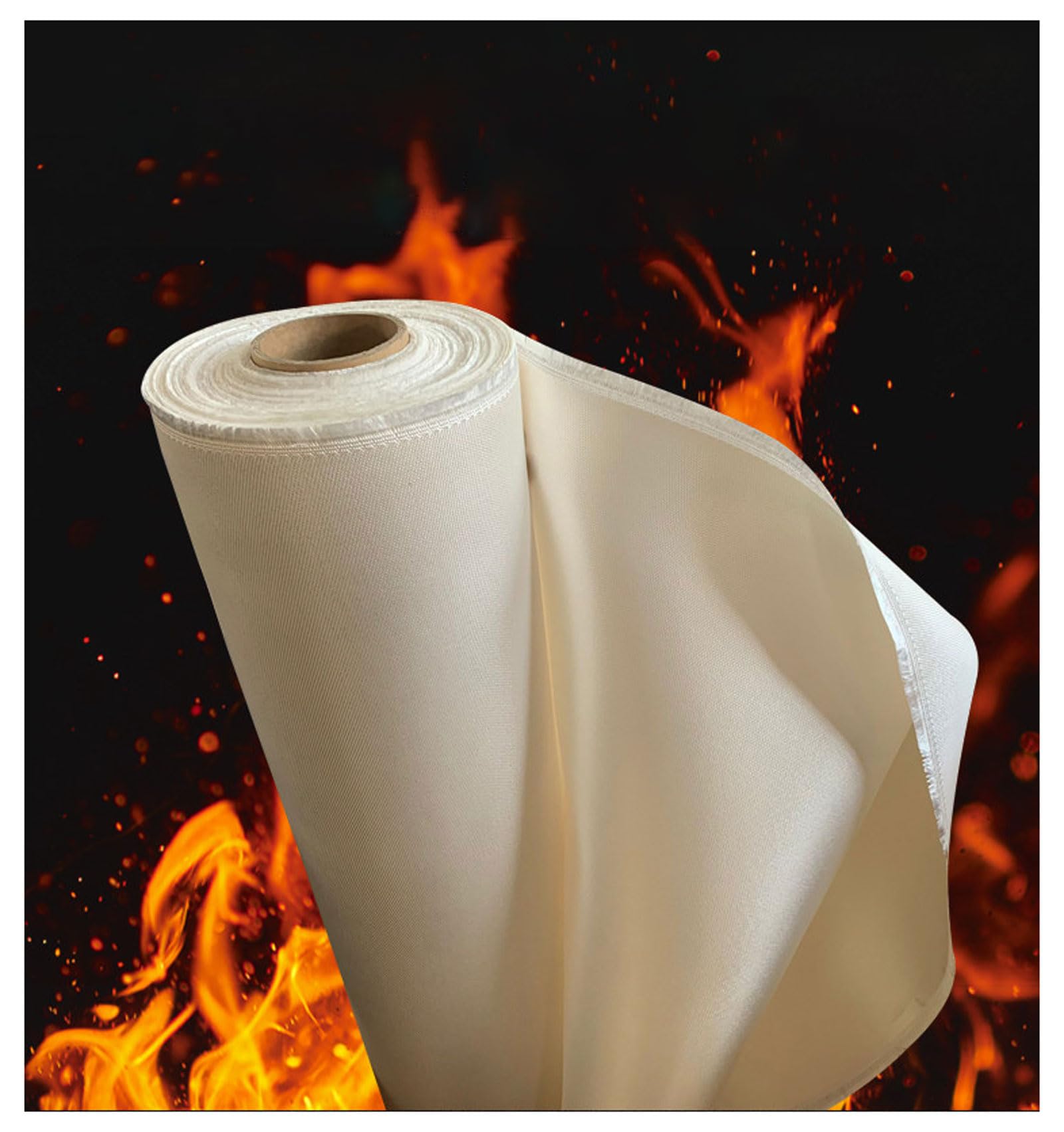 Feuerfeste Isolierdecke, Fiberglas-Brandschutzdecke, Strapazierfähige Feuerhemmende Schweißdecke, 1200 °C, Für Wärmeisolierung Schweißen Löten Hitzeschild(Size:1.35mm×W0.92m ×L1m, Beige)