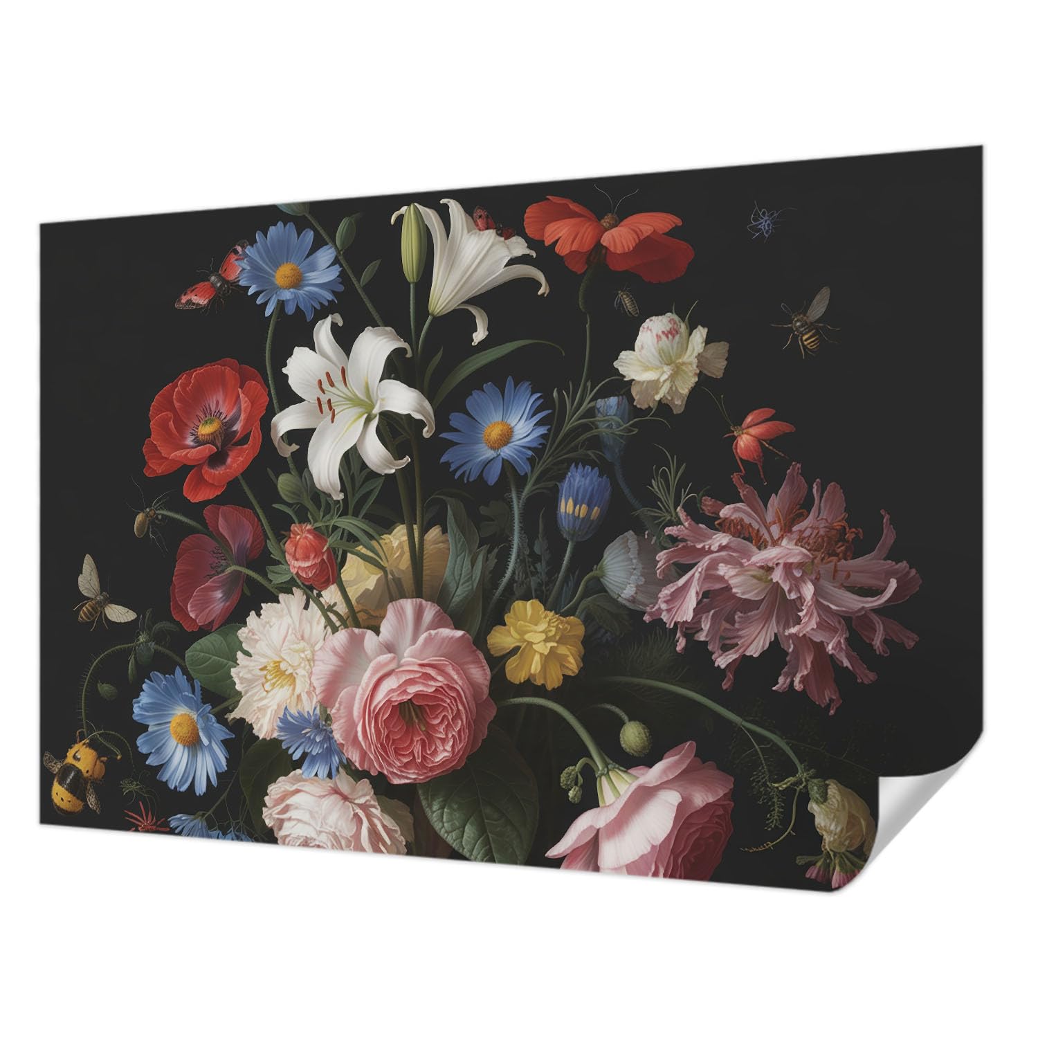 Papel parede autocolante 152x104 decoración pared dormitorio sala de estar flores 1