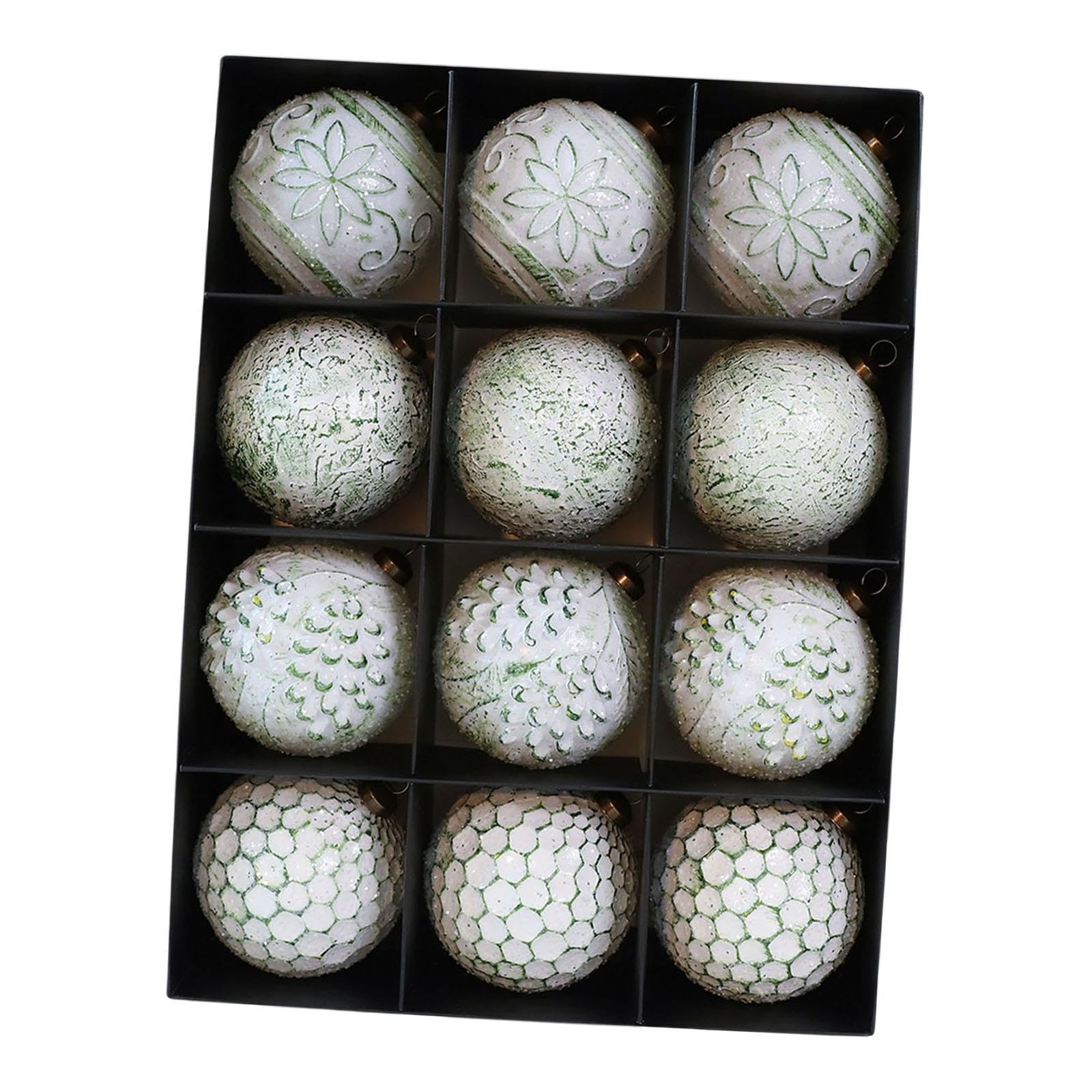 Boules de sapin de Noël de 8 cm au design vintage et durable