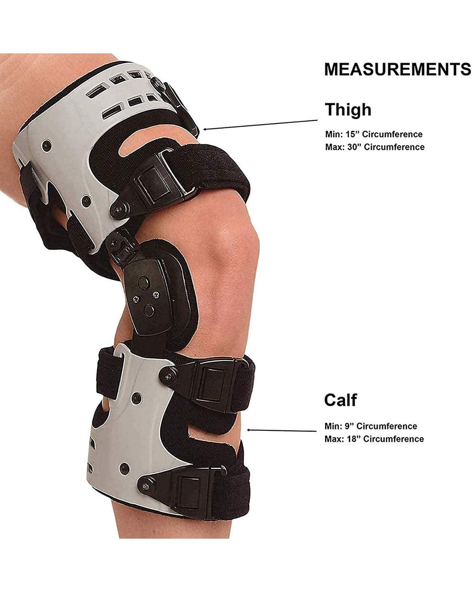 Rodillera con Bisagras, Longitud Ajustable, Fijación De La Articulación De La Rodilla, Ortesis, Soporte De Rodilla para Rehabilitación, Fractura De Ligamento Y Menisco, R(Izquierda)