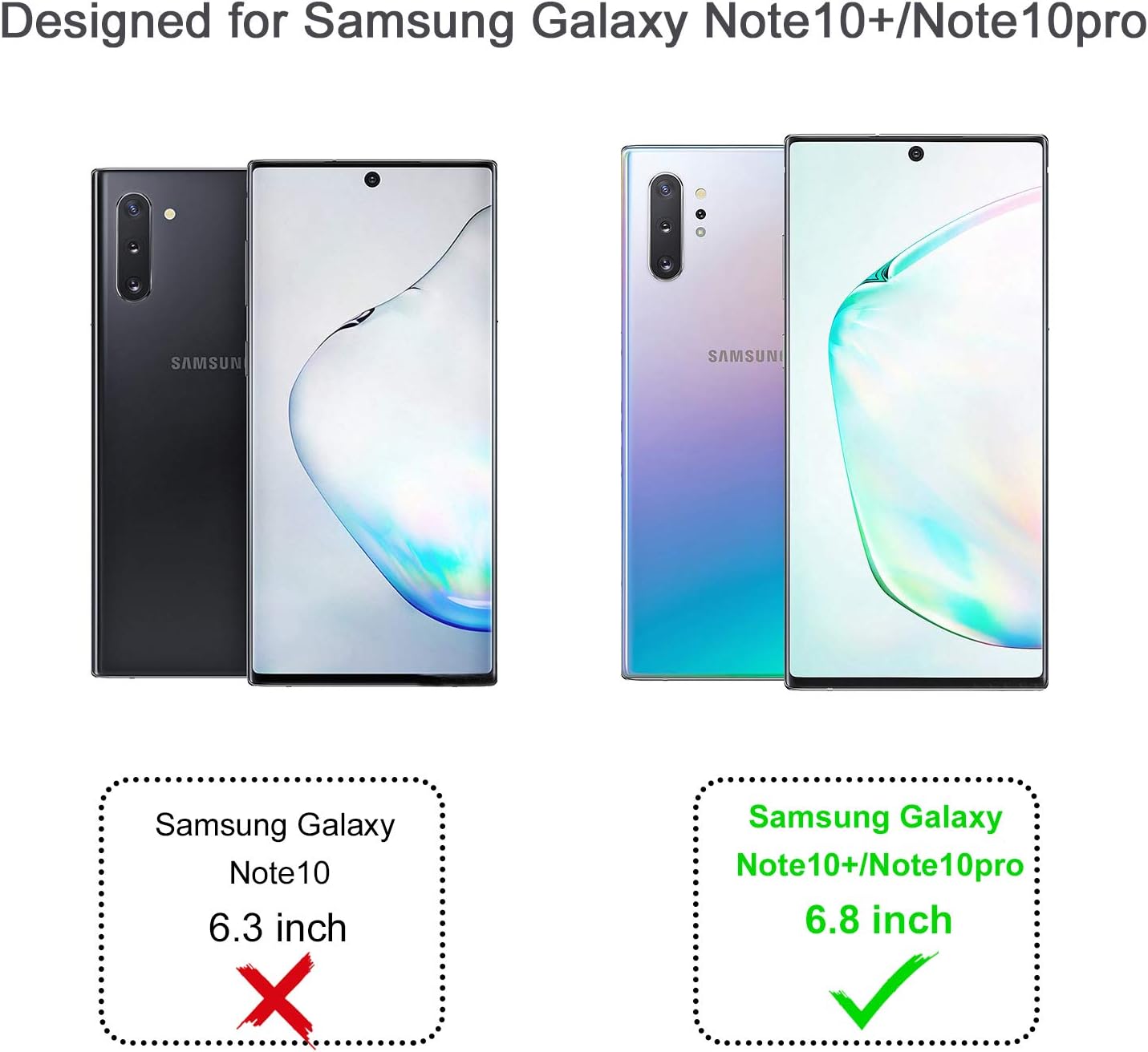 Arae Wallet Case for Samsung Galaxy Note 10 Plus/Note 10 Plus 5G PU Leather flip Cover [Stand Feature] with ID&Credit Cards Pocket for Galaxy Note 10+ / Note 10+ 5G 6.8 inch, Black