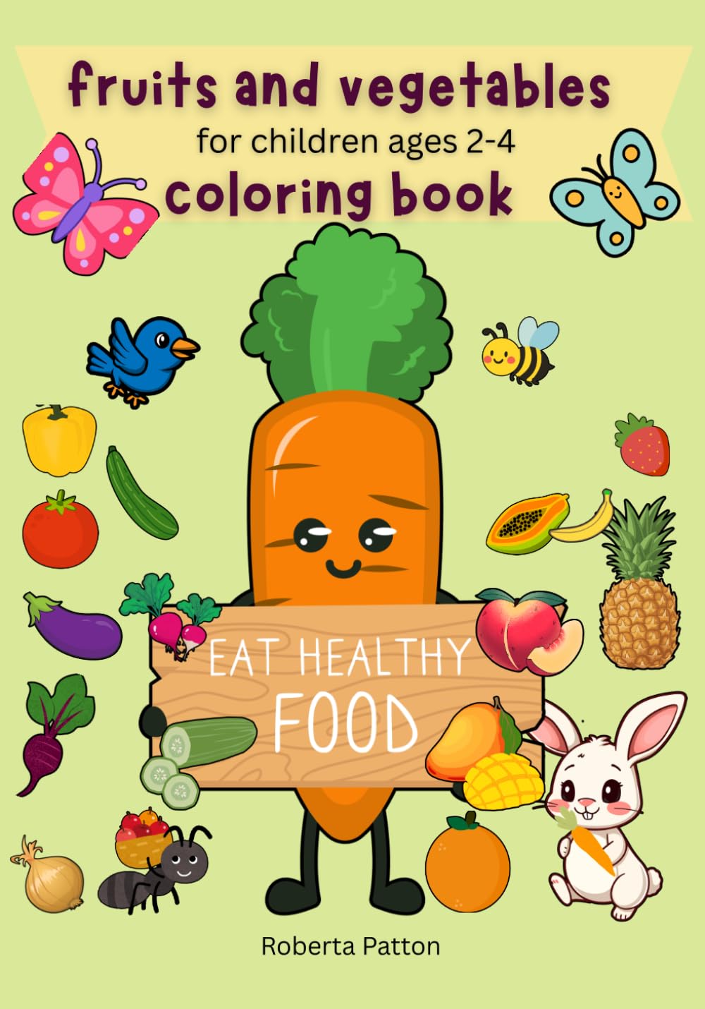 Fruits and vegetables: Coloring book