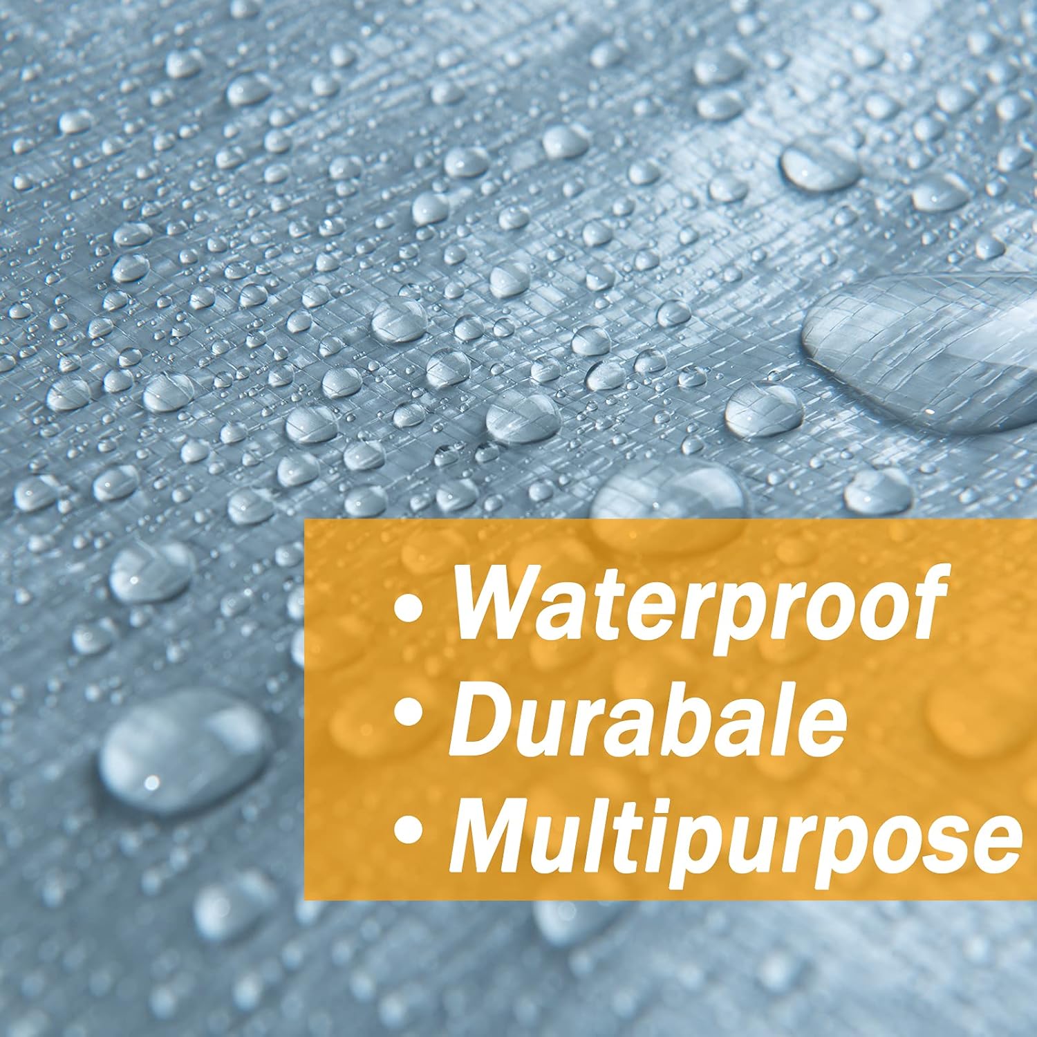 Heavy Duty Tarp Cove Multi Purpose Protective Cover - Durable, Waterproof, Weather Proof, Rip & Tear Resistant - Extra Thick 12 Mil Polyethylene (14x20), Siver/Black