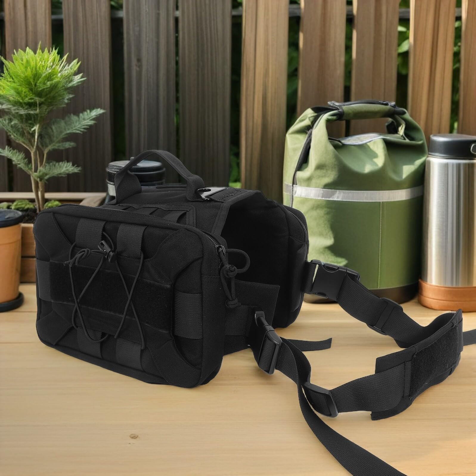 SHINEOFI Mochila para Perros Grandes Tipo Sillín con Arnés Ajustable Bolsillos Laterales Amplios Material Transpirable y Ergonómico para Senderismo Viajes y Entrenamiento al Aire Libre