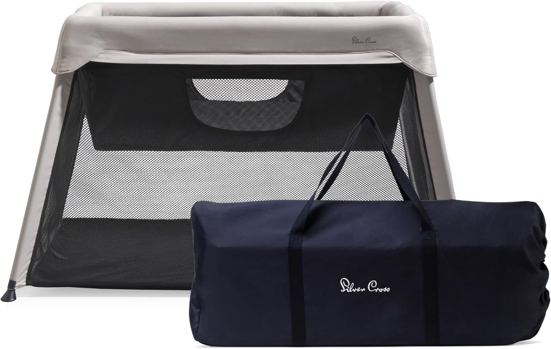 Silver Cross - Slumber 3-in-1 Travel Cot - Travel Cot/Crib - Baby Travel - Compact Travel System - Stone
