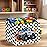ASKETAM Racing Car Storage Basket Monster Truck Toy Book Shelf Basket Kid Room Decor Gift (Black and White Checkered)