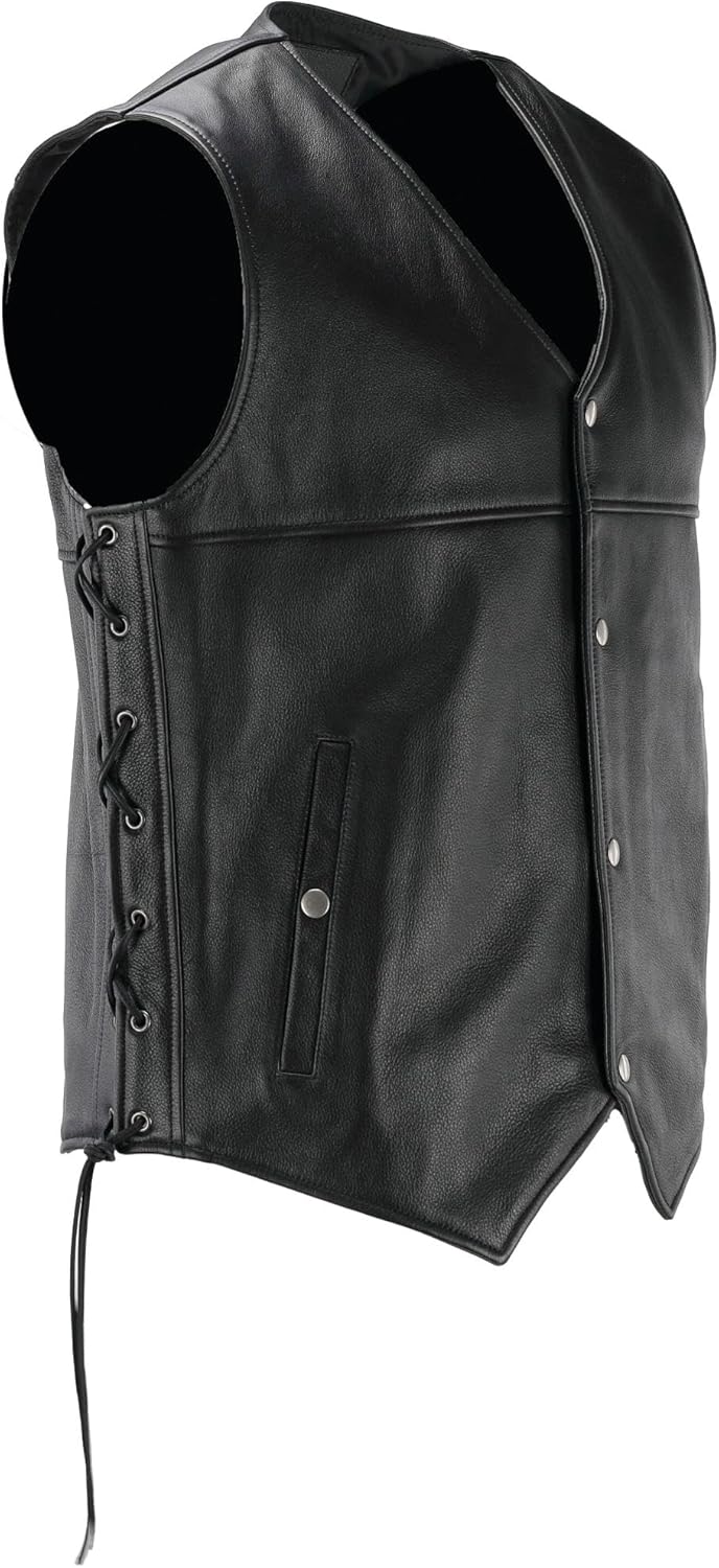 94432 River Road - Old Skool Leather Vest Black - Medium