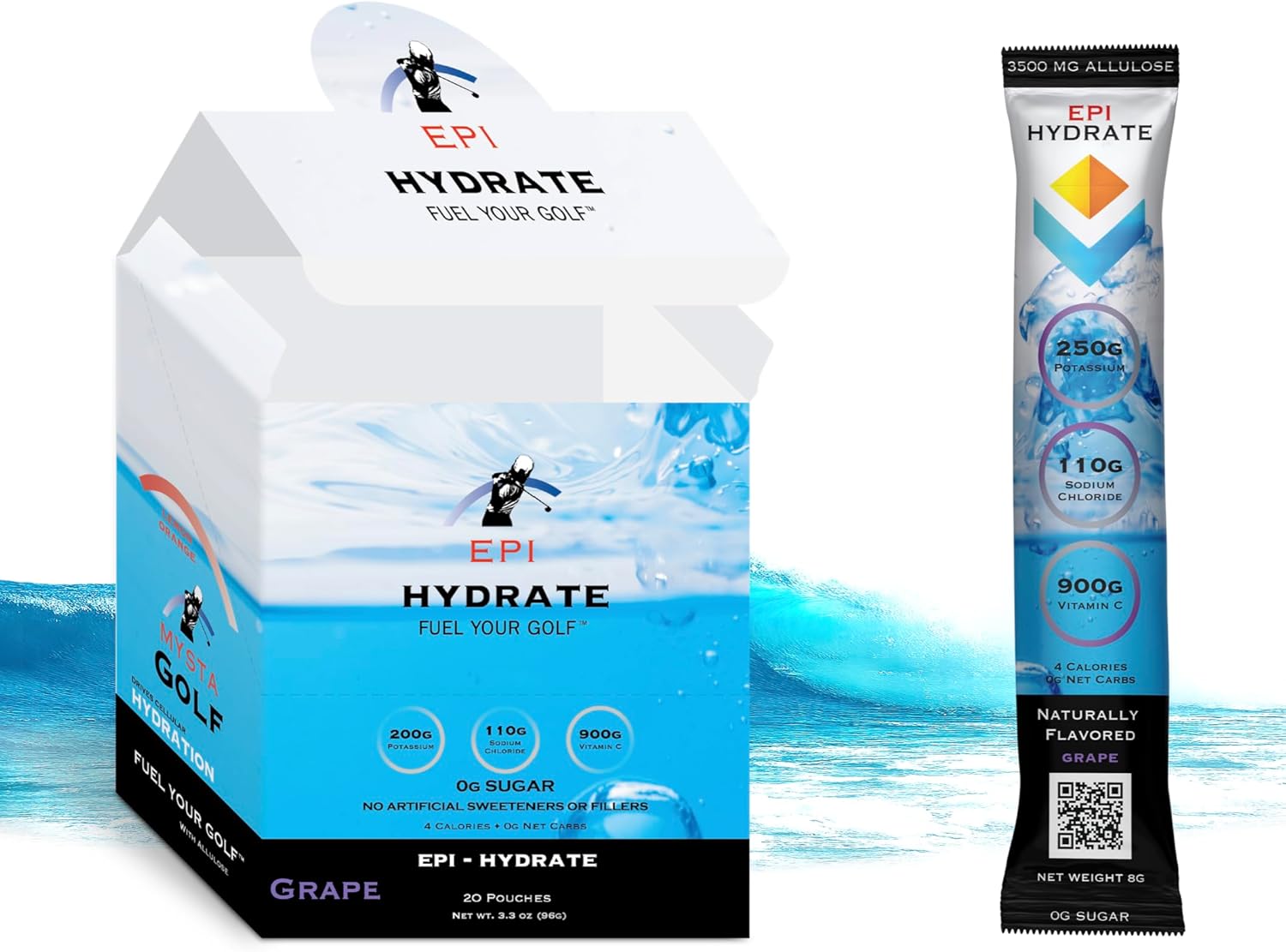Epi-Hydrate Electrolyte Powder Zero Sugar for Athletes (Grape)