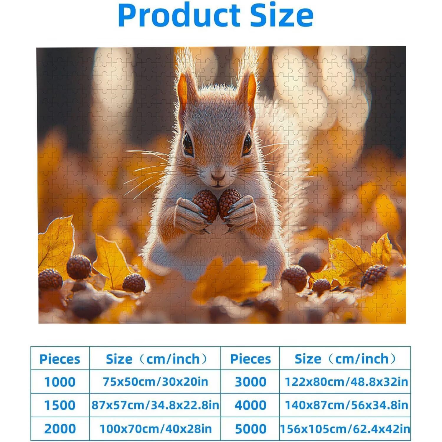 Puzzle de 2000 Piezas Puzzle Adultos 100 x 70cm Juego Educativo Regalos Rompecabezas para Adultos y niños a Partir de 14 Años, Regalo Creativo para la Relajación 100 x 70cm - (Ardilla del bosque) x726