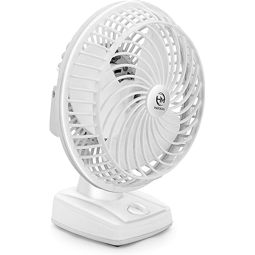 HM Mist Air 225 MM Table Fan | Multipurpose | High Speed Noiseless Wall Cum Table Fan 9 Inch | Low Power Consumption | With 1 Year Warranty | (Pack of 1) (White)
