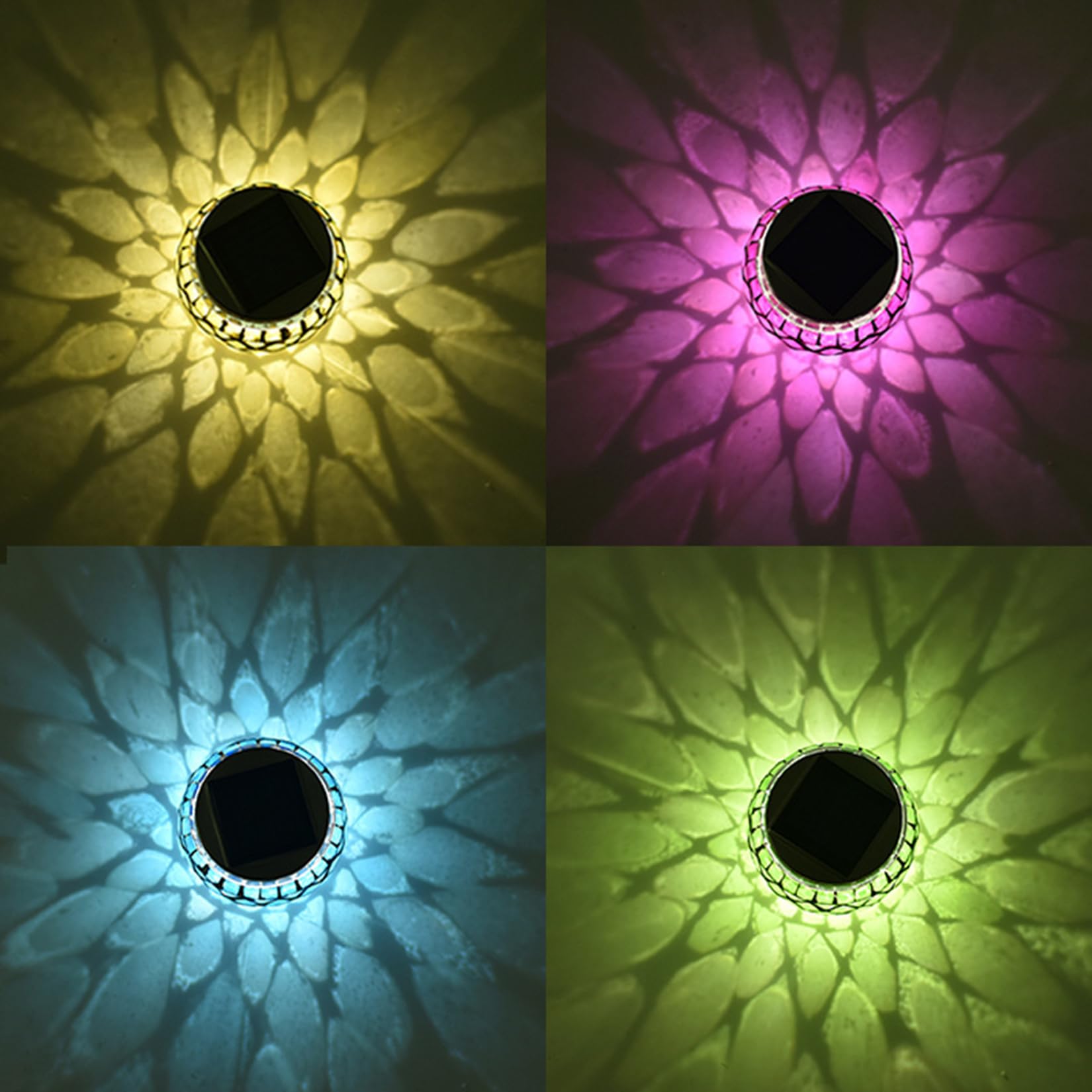 Solarna Mozaika Szklana Kula Światła Ogrodowe Zewnętrzne Wodoodporne Światło Led Lampa Słoneczna Lampa Trawnikowa Słoneczna Lampa W Kształcie Słoika Światła,Yellow-4Pcs