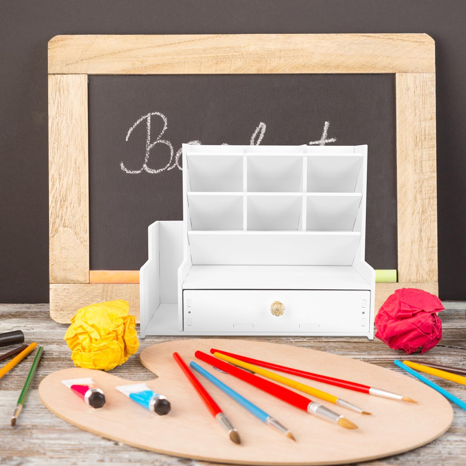 Porta Penne da Scrivania Multifunzione Organizer Multi-strato per Cancelleria Contenitore Versatile per Penne Matite e Telecomandi Design Semplice ed Elegante per Casa e Ufficio