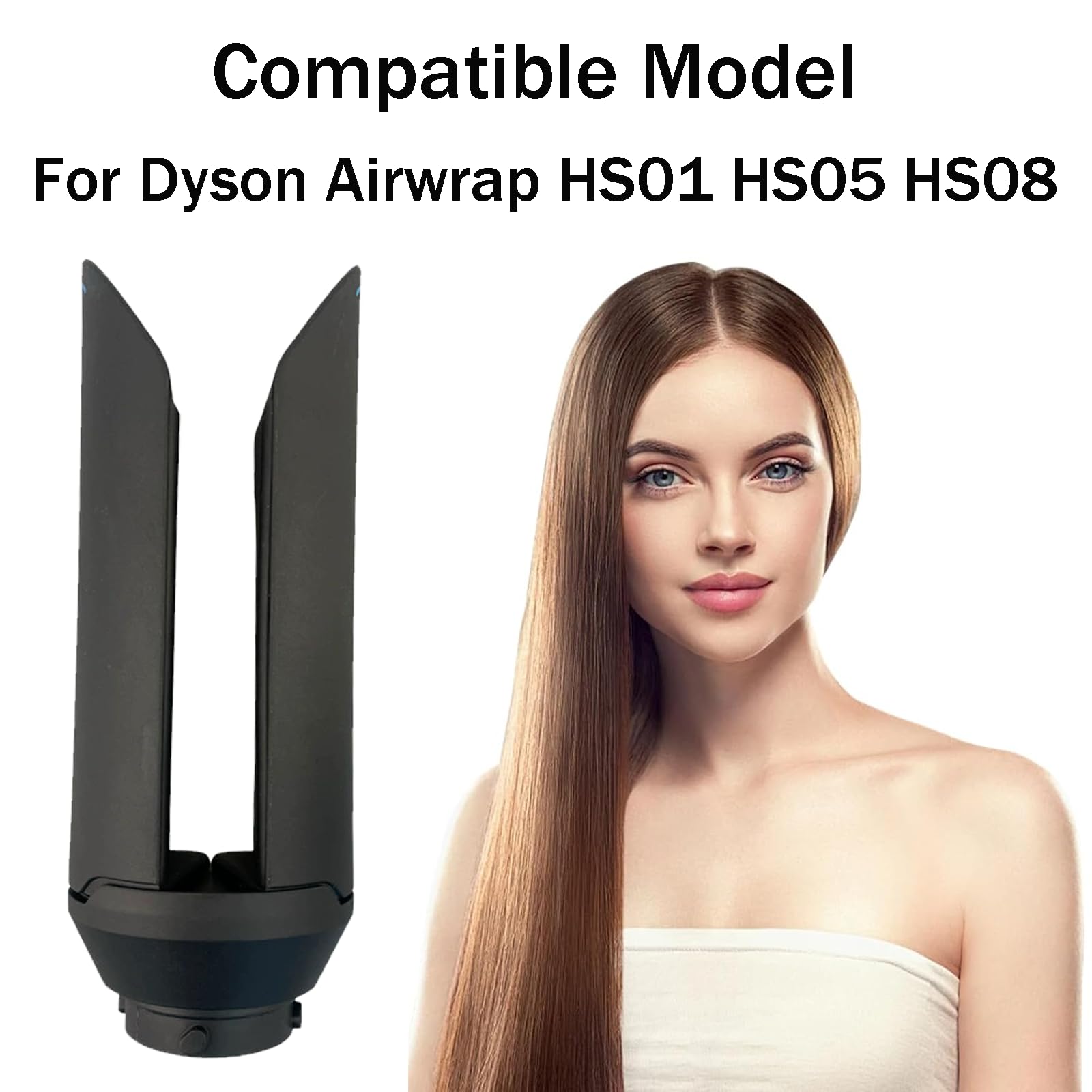 Tête de lissage pour Dyson Airwrap HS01 HS05 HS08 – Cheveux lisses avec moins de dommages et de casse (doré)