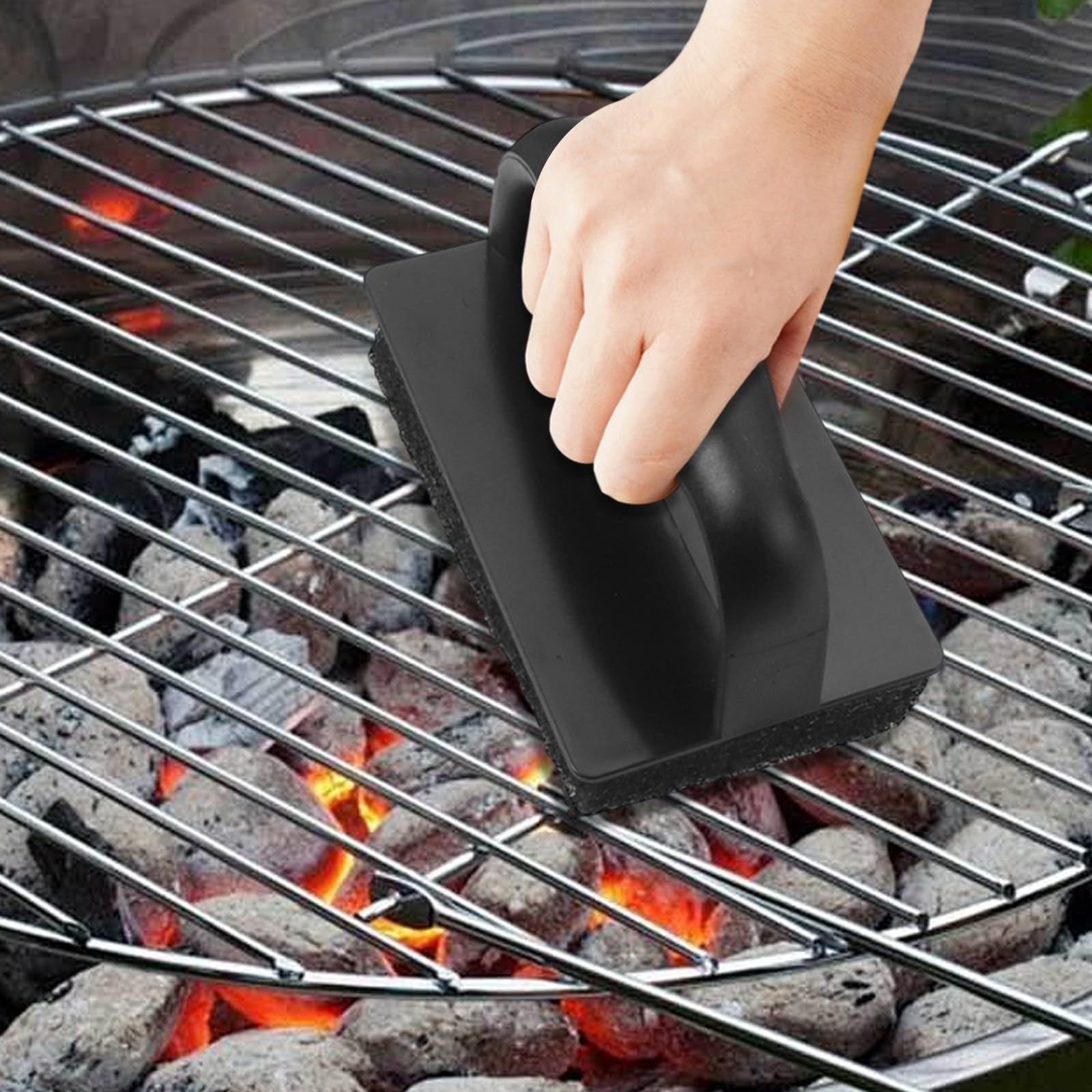 Kit de limpieza de plancha con raspador de acero inoxidable y cepillo compuesto para parrillas planas, sartenes y superficies de cocción de acero inoxidable
