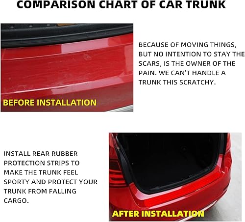 Miniatura 5 de Car Rear Bumper Protector, Anti-Scratch Abrasion Rubber Trunk Door Entry Sill Guard, for CarSUV Universal Rubber Anti, Scratch Trunk Exterior