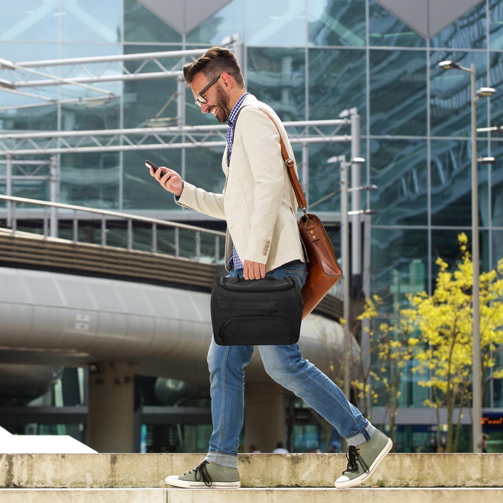 Borsa Trasporto Parrucchiere con Tracolla Regolabile Grande Borsa Organizzata Multi Strato per Attrezzatura Capelli Portatile Viaggio