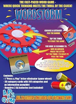 WORDSTORM Quick Family Word Game | 144 Challenge Categories | Party Game for Adults, Teens & Kids