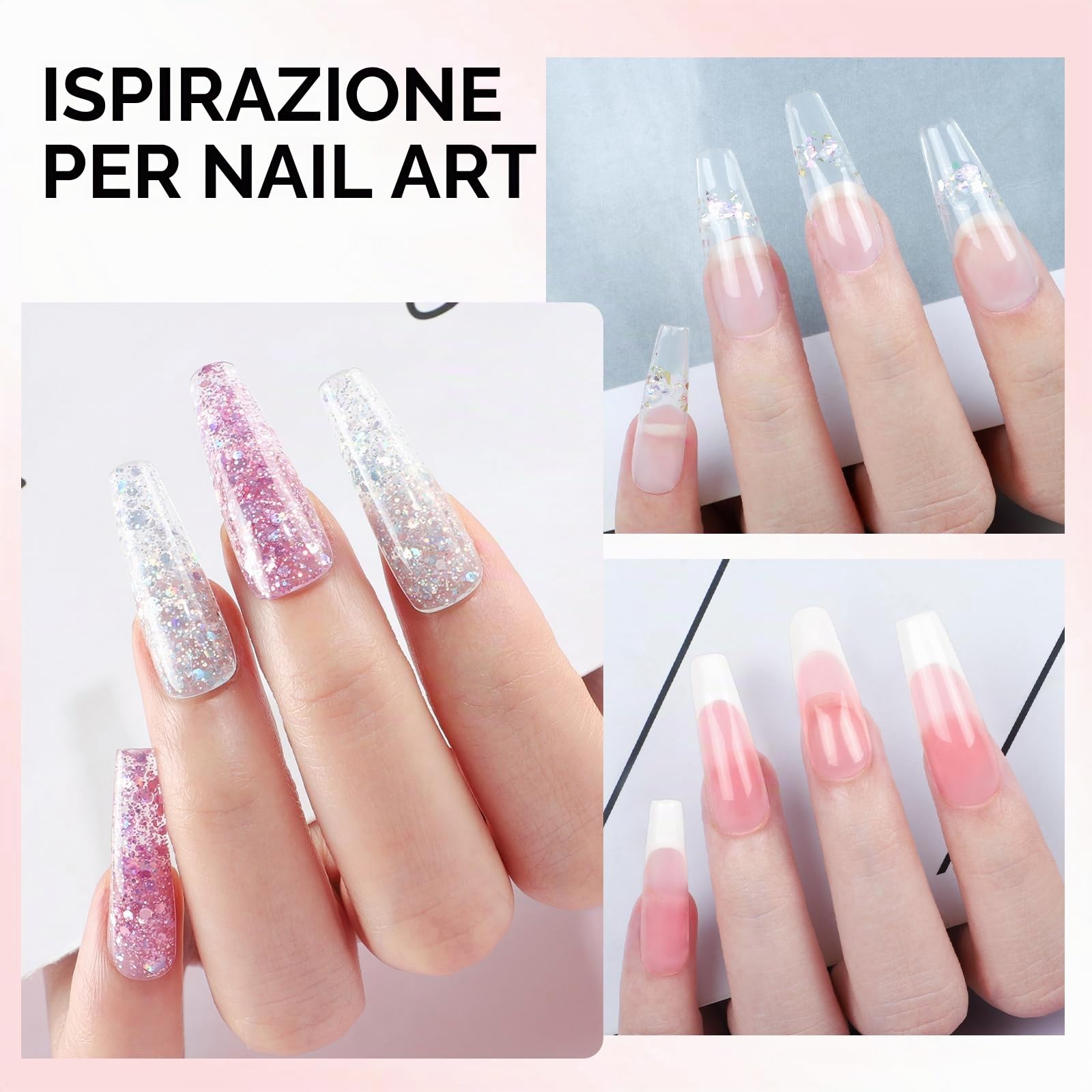 Coscelia Kit Ricostruzione Unghie 15 colori 16ml Gel Ricostruzione Unghie con 6W Lampada Unghie, 30ml Slip Solution, Base e Top coat Semipermanente, Kit Unghie Completo per Principianti