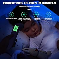 Viproud Érintésmentes Lázmérő - Digitális Infravörös Homloklázmérő Babáknak és Felnőtteknek, 1mp Mérési Idő, Láz Riasztás, 35 Memória, LCD K 6