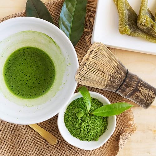 Miniatura 4 de Fdit Batidor de té verde matcha de bambú, estilo japonés, accesorios de té para hacer té (120 puntas)