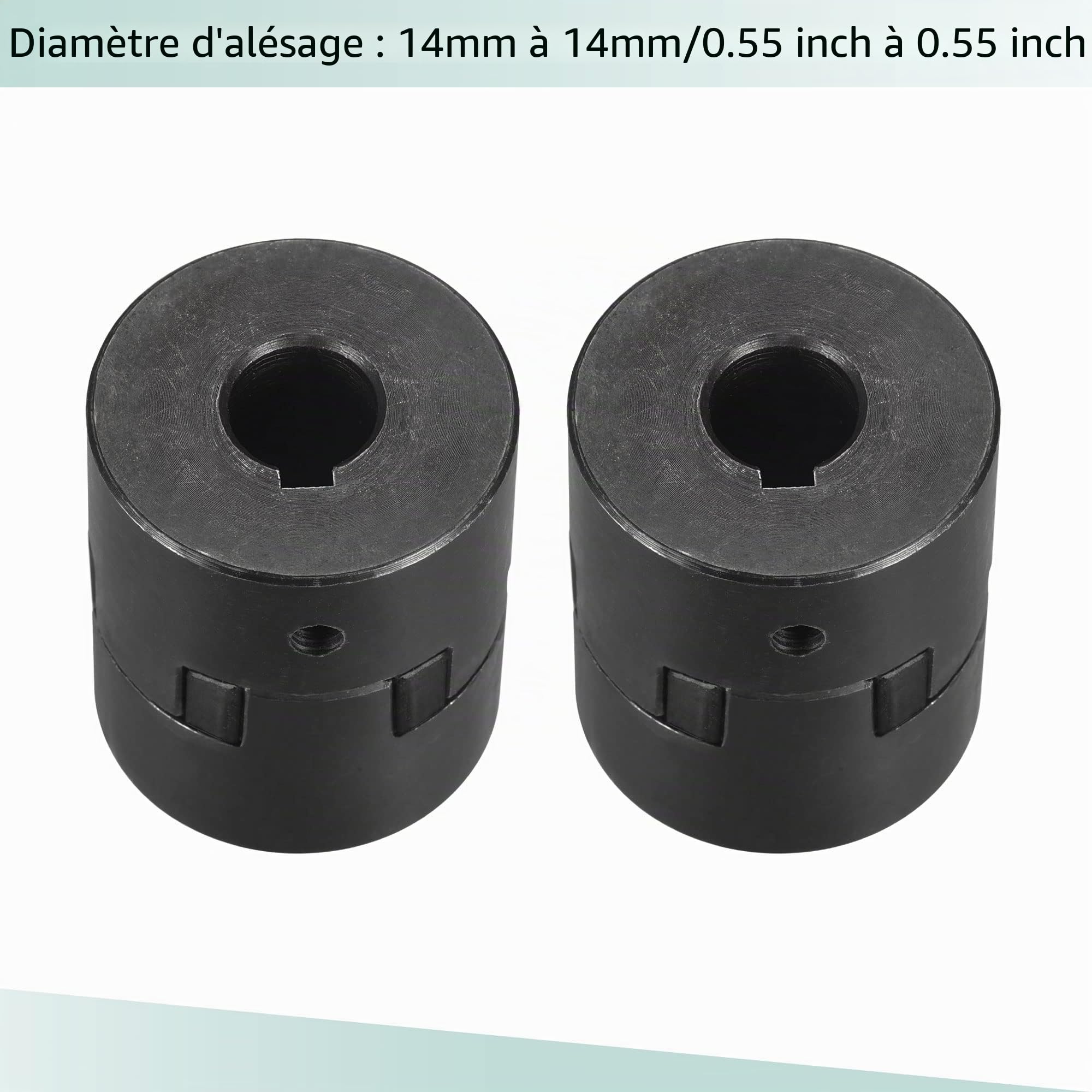 sourcing map Flexible Coupleur Arbre 14mm à 14mm 54mm x 44,5mm Accouplement Moteur Joint