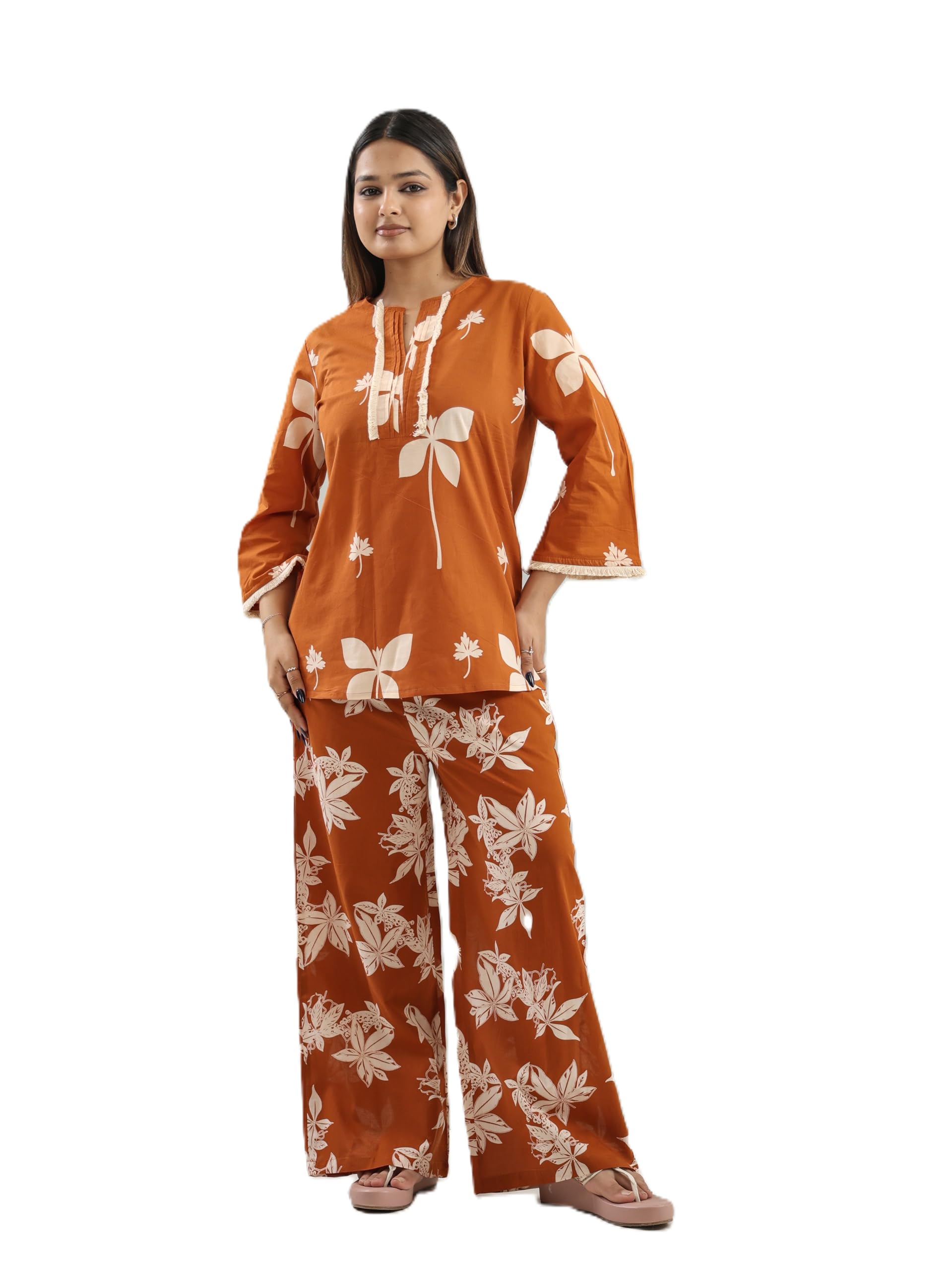 U.S. Polo Assn. Co-ord Set for Women | Printed Cotton Kurta with Straight Pants| Ethnic Outfit for Daily, Office & Festive | Comfortable & Stylish Dress Set in multi