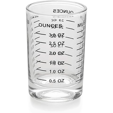 Shot Glass Measuring Cup 3 Ounce/90ML Liquid Heavy High Espresso Glass Cup Black Line