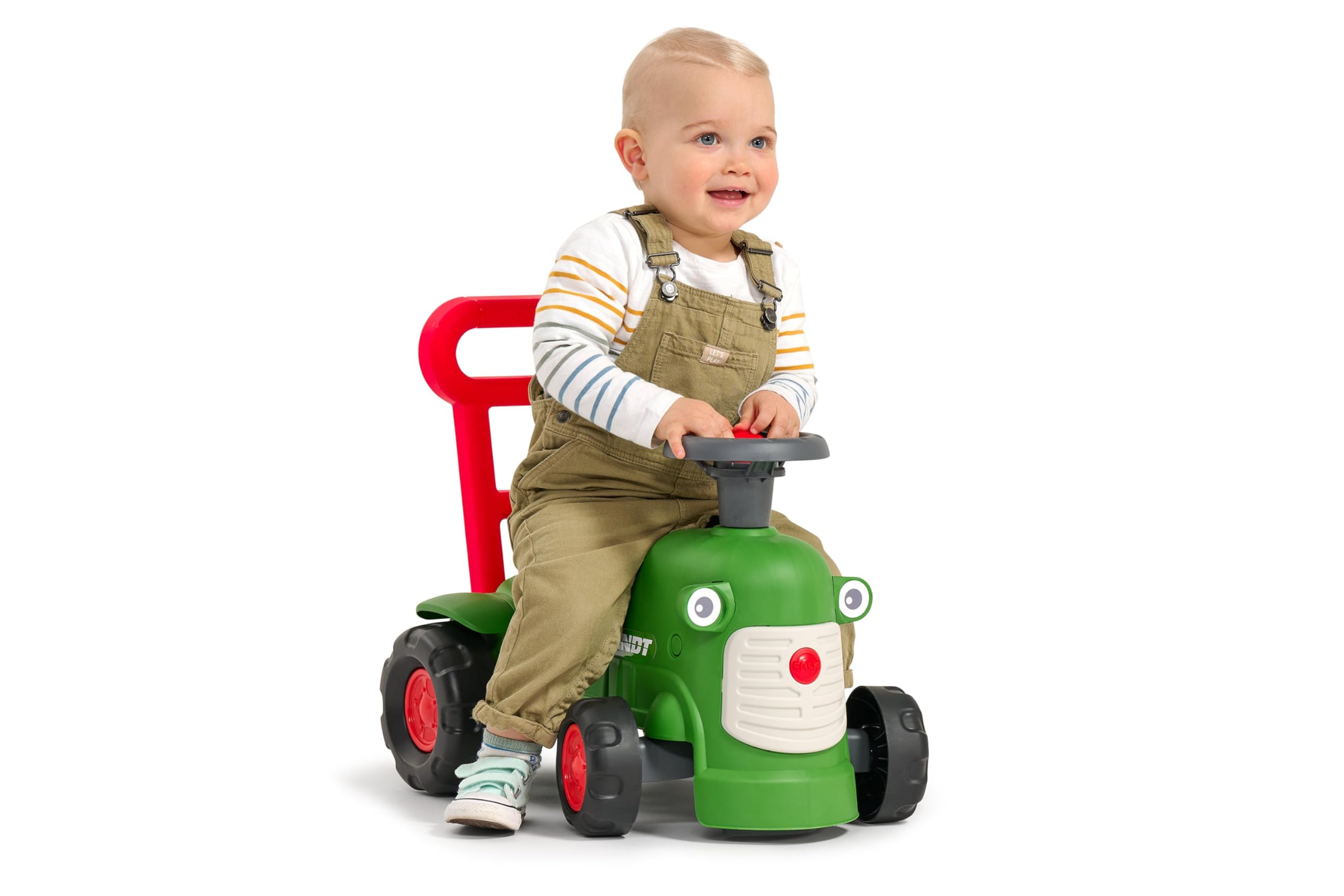 Falk - Porteur Vintage Tracteur Fendt avec Barre Ergonomique d'aide à la Marche - Dès 12 Mois - 90% de Plastique recyclé - Fabriqué en France - 952, Vert