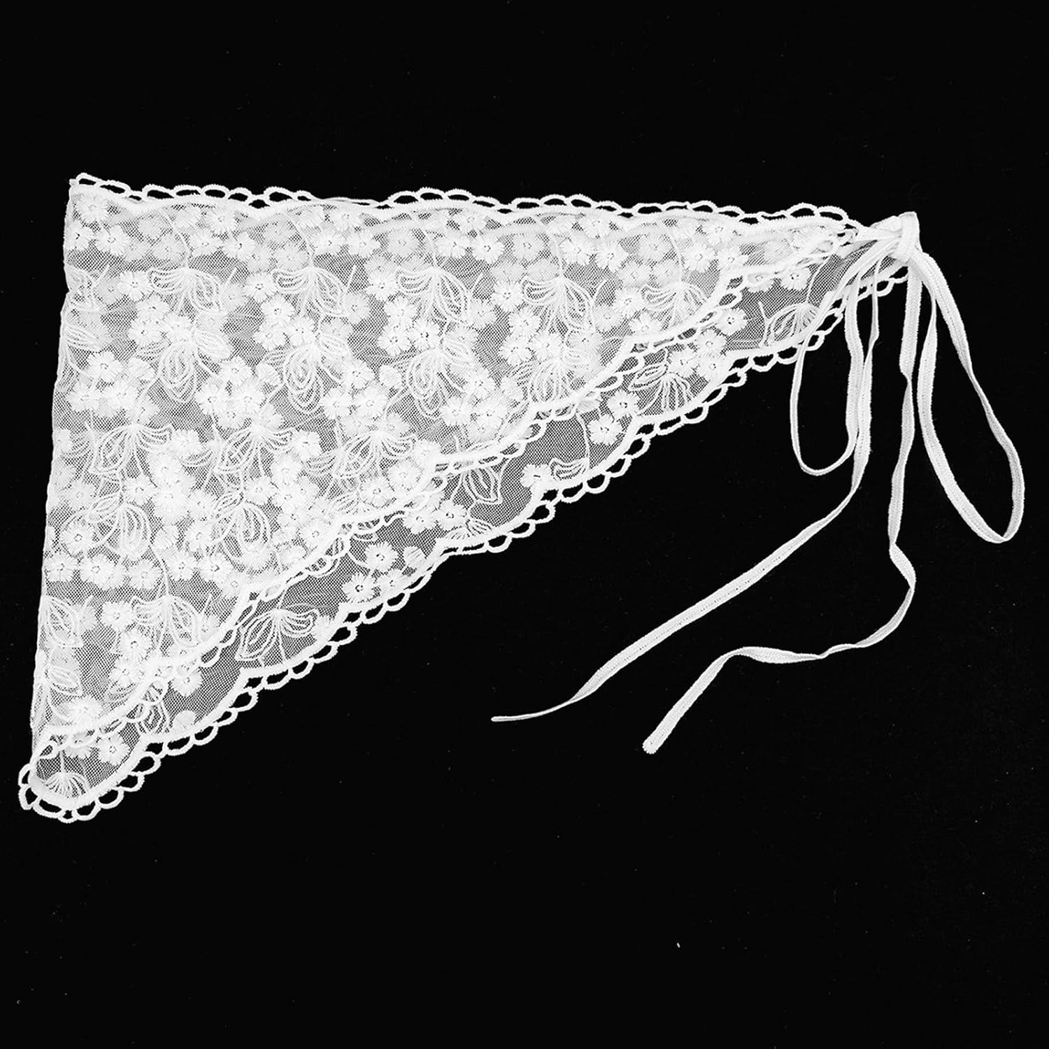 Girls Lace Bandana Balletcore Headscarf Embroidered Bandana Hair Scarf Headwear Turban Balletcore Photo Props