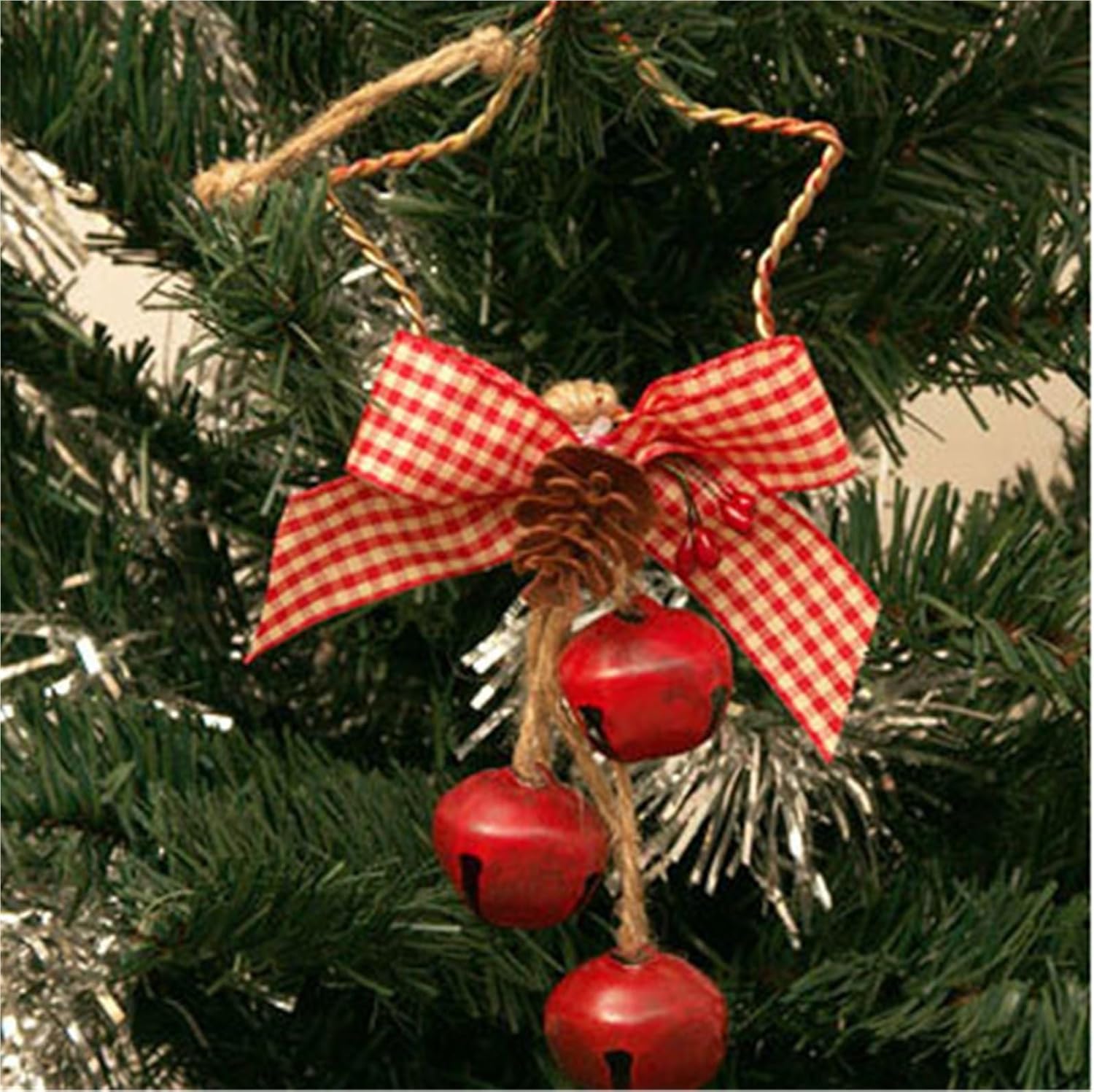 Christmas Bells Christmas Jingle Bells Metal Decorative Tree Ornaments for Wreath Festival Crafts Decoration(19.5x5cm)