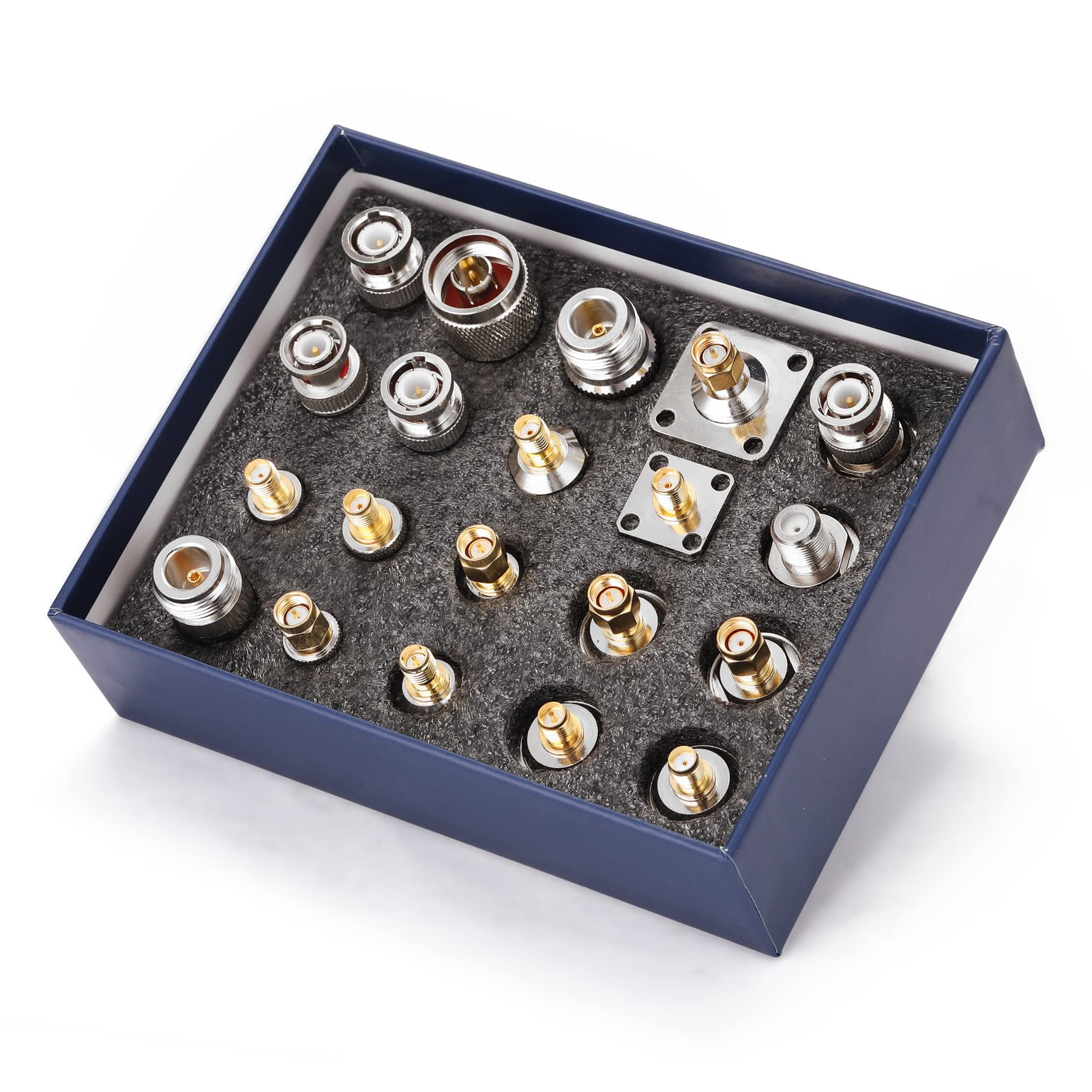 Ketsicart RFN01 RF Testing Tools Set 20 in 1 Multifunction Utility Adaptador SMA-J SMA-K Multiple N Type to SMA BNC to SMA TNC to SMA RF Connectors Adapter Combination