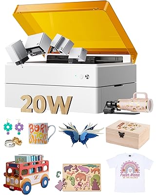 xTool M1 Ultra Laser Engraving Machine, 4-in-1 Craft Machine with 20W Laser Engraver, Inkjet Printing, Blade Cutting, Pen Drawing, Support Rotary Engraving on Tumblers - Premium Bundle