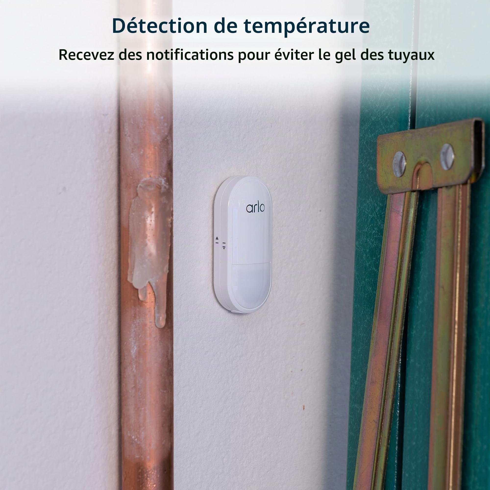 Arlo MS1001 Capteur Tout-en-Un avec 8 Fonctions pour système de sécurité Domestique, Alarme Anti-effraction, détecteur de fumée et détecteur de CO2, détecteur de Fuite d'eau, capteur de Porte, 1
