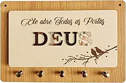 By Hands Porta-Chaves E Cartas Com Frase Religiosa E Acrílico 25cm