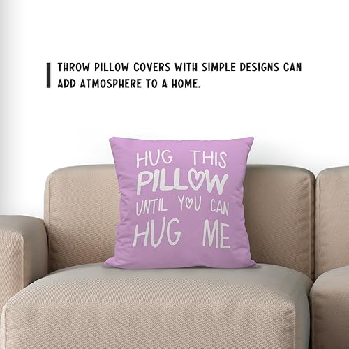 Miniatura 2 de Sufamb Hug This Pillow Until You Can Hug Me - Funda de almohada decorativa de 24 x 24 pulgadas, regalos de cumpleaños para novio, novia, regalos de