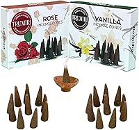 Vista 77 de TRUMIRI Incense Cones - Combo Pack of 20 Cone Incense - 10 Nag Champa + 10 Palo Santo - Insence Cones - Incense Cones Scented - Cone Incense Scents